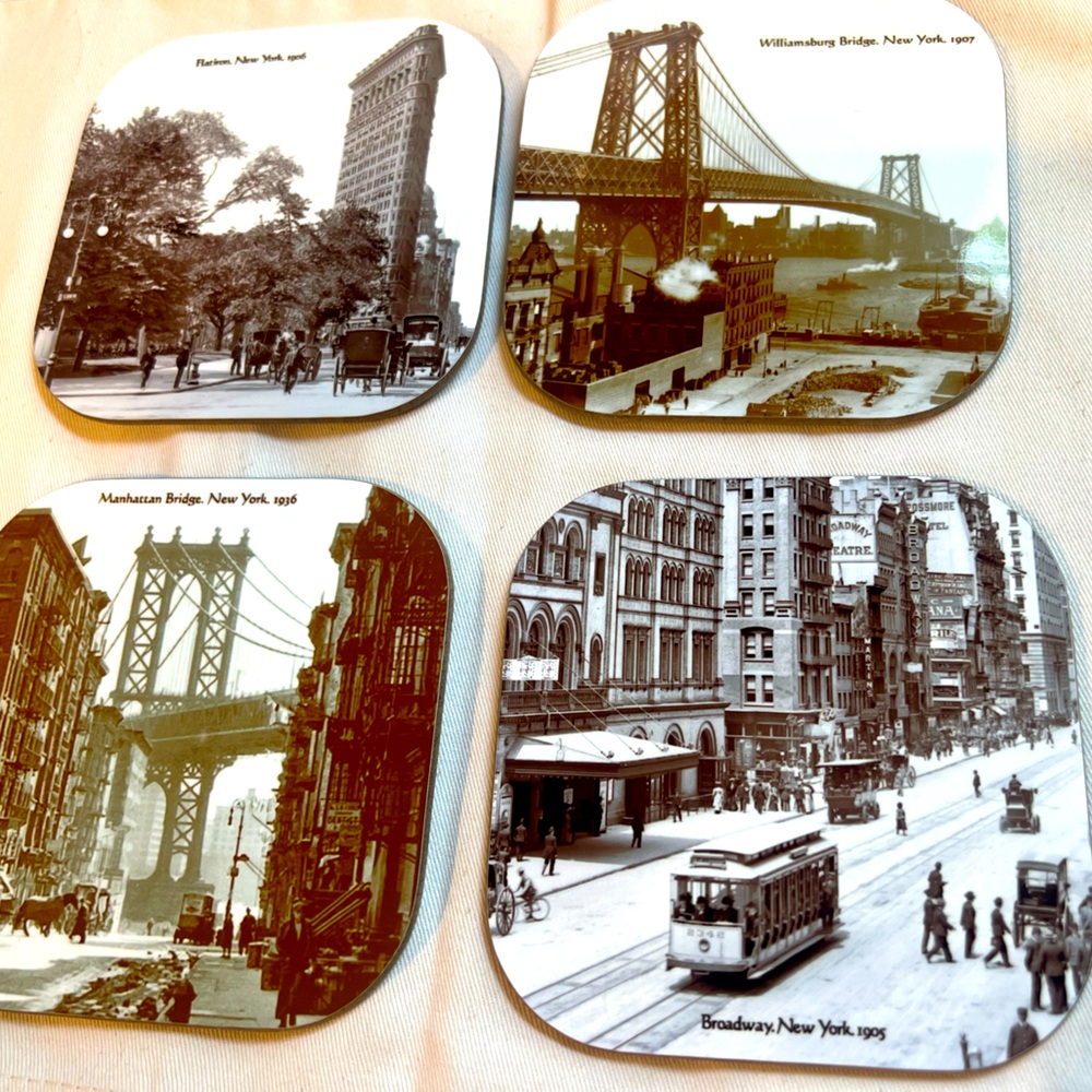 Vintage images New York City Coasters Set